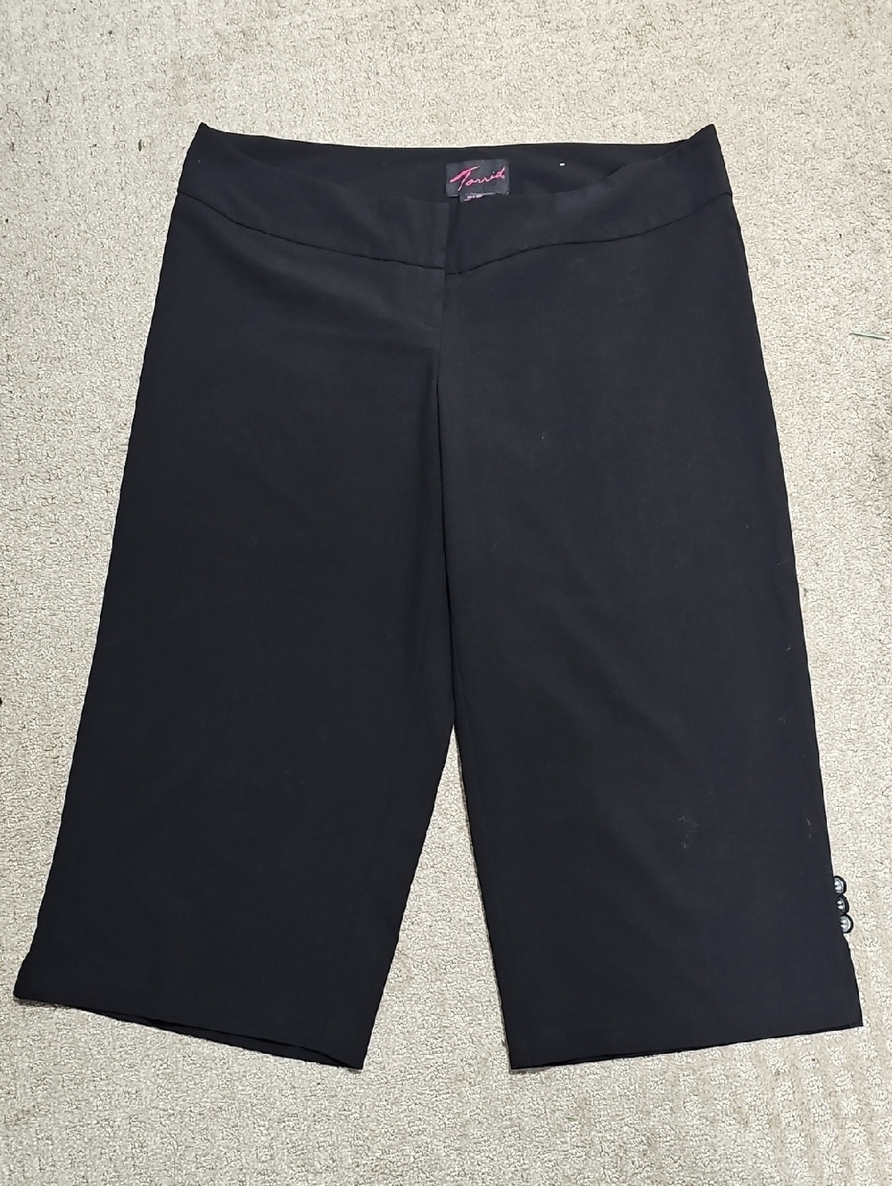 torrid Black Stretch Capri with Pink Logo Detail